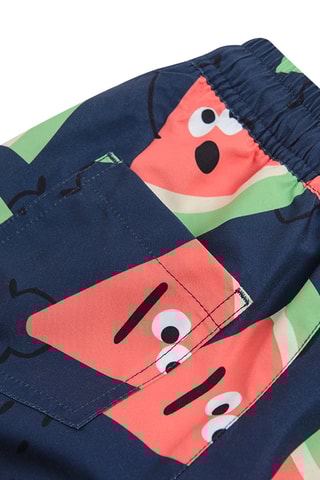 Short de bain Bleu marine et corail