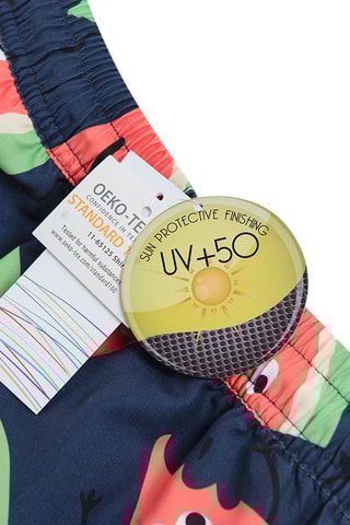 Short de bain Bleu marine et corail