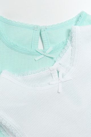 2 bodys en coton biologique – Vert et blanc