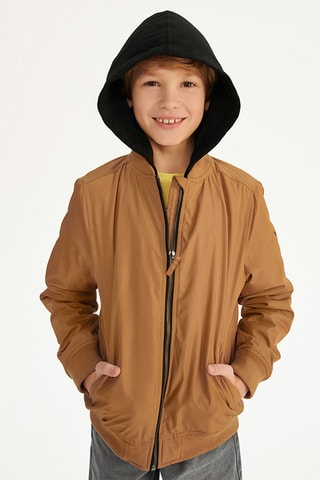 Bomber à capuche - Camel