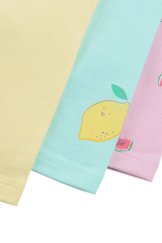 3 leggings - Jaune, turquoise et rose