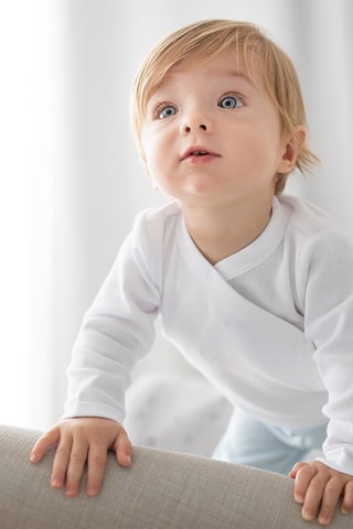 2 bodys en coton biologique - Blanc et ciel