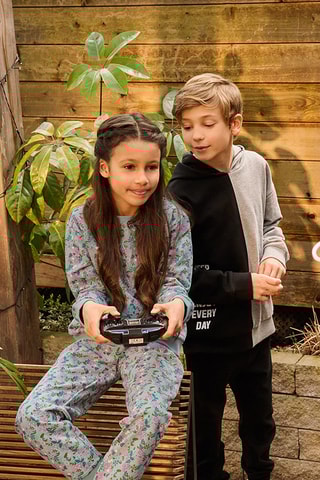 Sweat à capuche et jogging - Noir et gris chiné