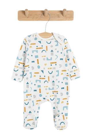 3 grenouillères - Moutarde, ciel et blanc