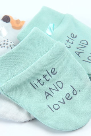 2 paires de moufles - Bleu clair et vert d’eau