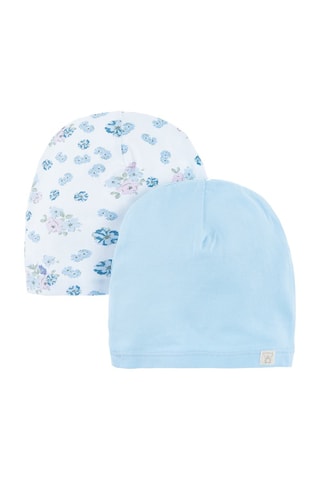 2 bonnets - Ciel et blanc