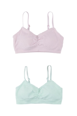 2 brassières push-up Vert et rose