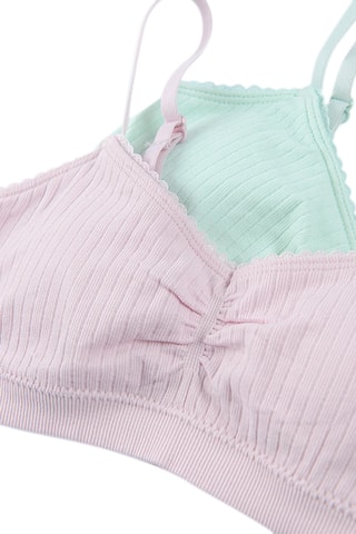 2 brassières push-up Vert et rose