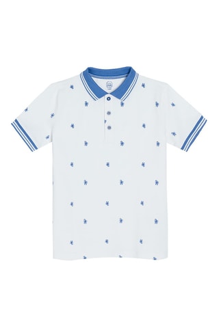 Polo Blanc et bleu cobalt