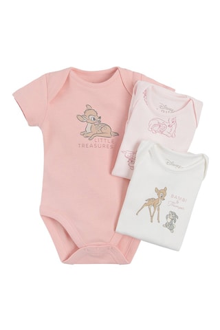 3 bodys Bambi Disney Vieux rose et écru