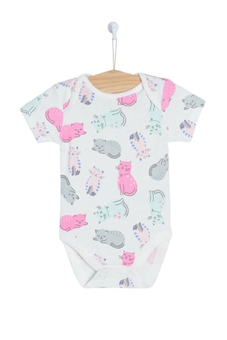 5 bodys Ciel, blanc et rose