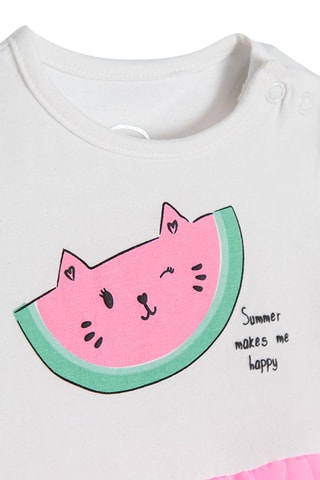 Body-robe Blanc et rose