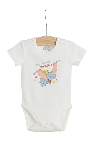 3 bodys Dumbo Dumbo Disney Gris clair chiné et blanc