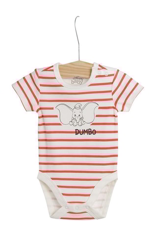 3 bodys Dumbo Dumbo Disney Gris clair chiné et blanc