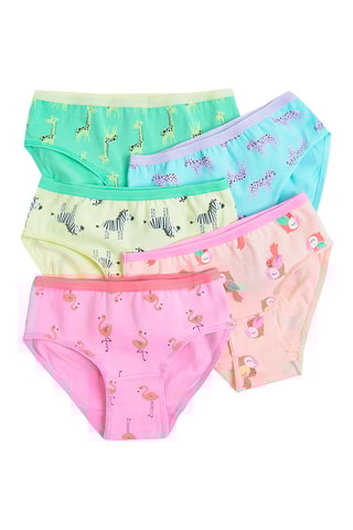 5 culottes Vert clair, turquoise et jaune