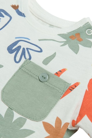 T-shirt Blanc et vert olive