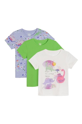 3 t-shirts Blanc et vert