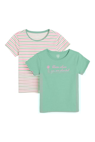 2 t-shirts Vert et rose
