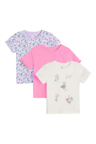 3 t-shirts Rose et blanc