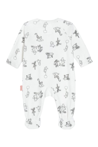 Grenouillère en coton biologique Tigrou et Winnie Winnie l’Ourson Disney Blanc