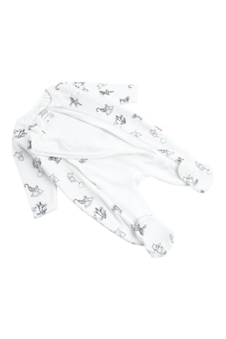 Grenouillère en coton biologique Tigrou et Winnie Winnie l’Ourson Disney Blanc