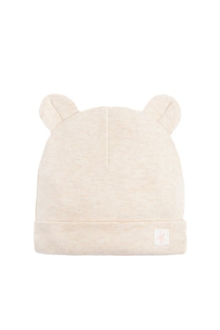 2 bonnets à oreilles - Rose et beige