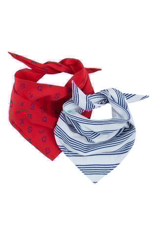 2 bandanas - Blanc et rouge