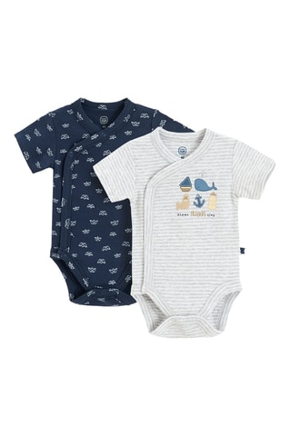 2 bodys - Bleu marine et gris