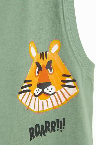 2 débardeurs - Blanc et vert olive