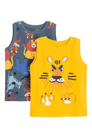 2 débardeurs - Jaune et gris foncé