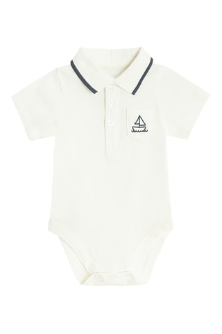 Body-polo et pantalon - Blanc