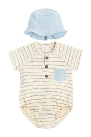 Bob et body - Bleu clair et beige