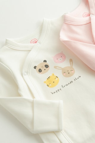 2 bodys - Rose poudré et blanc