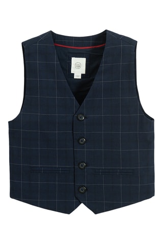 Chemise et gilet de costume -  Blanc et bleu marine