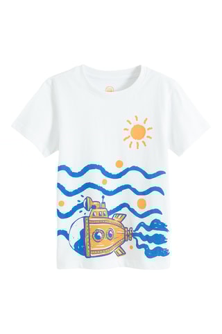 3 t-shirts -  Orange, bleu roi et blanc