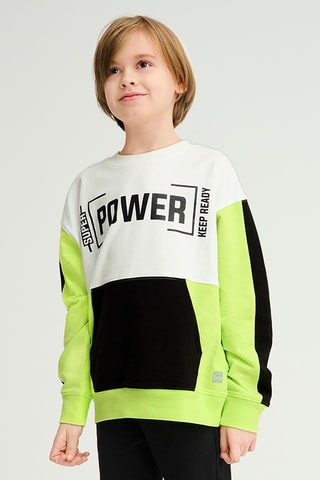 Sweat -  Blanc et vert citron