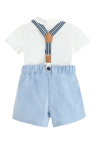 Body-polo et short -  Blanc et bleu