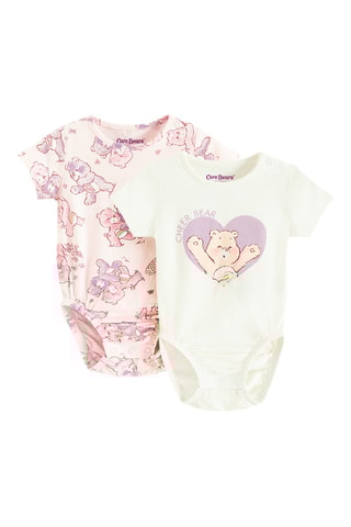 2 bodys Les Bisounours -  Rose et vert d’eau