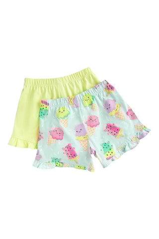2 shorts -  Vert citron et bleu clair