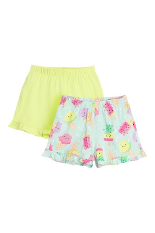 2 shorts -  Vert citron et bleu clair
