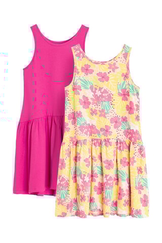 2 robes -  Fuchsia et jaune