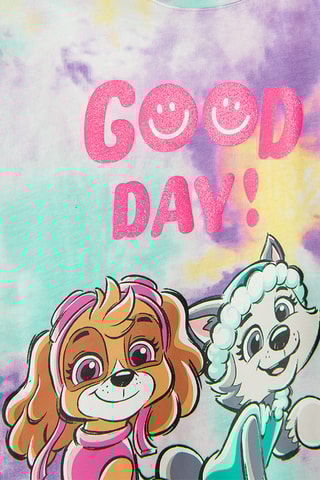 T-shirt tie and dye Everest et Stella Pat’ Patrouille -  Blanc