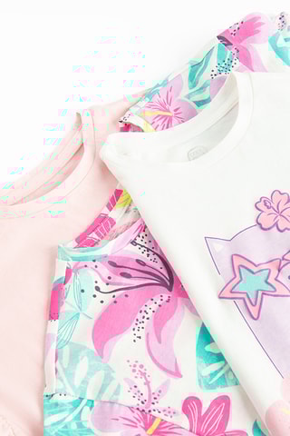 3 t-shirts -  Rose et blanc