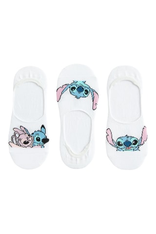 3 paires de socquettes Angel et Stitch Lilo et Stitch Disney -  Blanc