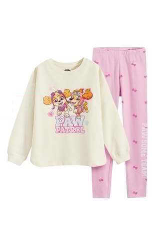 T-shirt et legging Liberty et Stella Pat’ Patrouille -  Ecru et rose