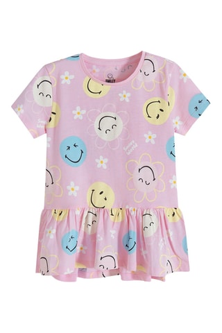 2 t-shirts Smiley -  Rose et blanc