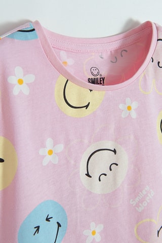 2 t-shirts Smiley -  Rose et blanc