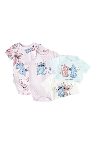 4 bodys Stitch et Angel Lilo et Stitch Disney -  Rose poudré et ciel