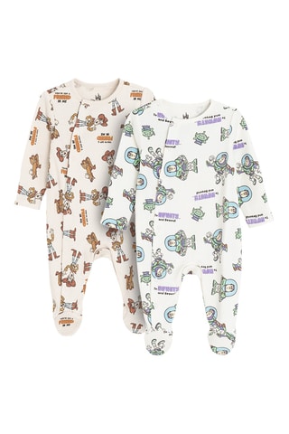 2 grenouillères Toy Story Disney Pixar -  Blanc et écru