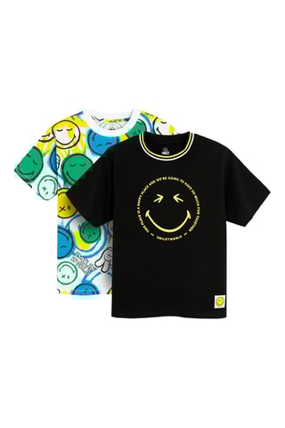 2 t-shirts Smiley -  Noir et blanc